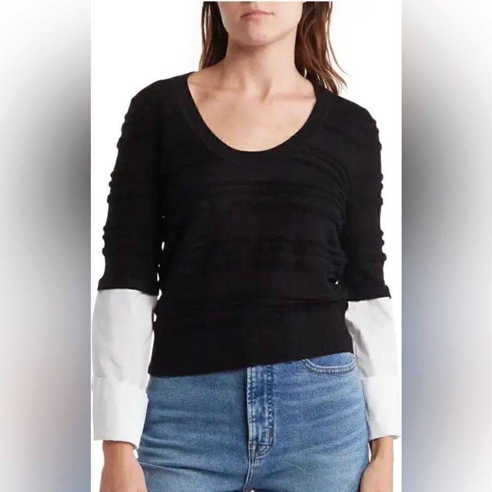 Veronica Beard Juni Sweater in black/ white size S